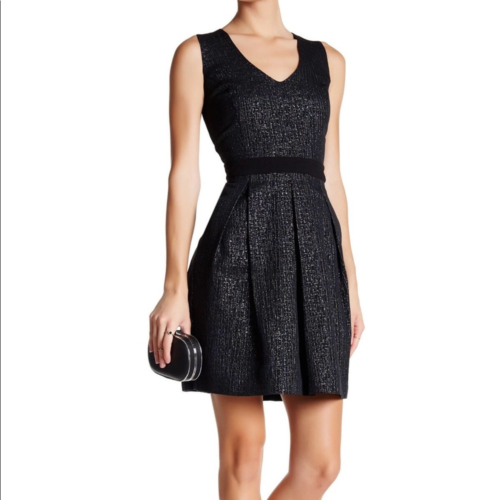 NWT Black Metallic Dress Dex Jacquard